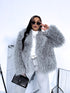 "GREY SMOG" artificial fur coat